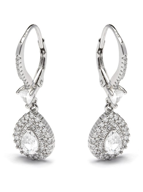 Boucles d'oreilles Luxenter en argent 925 avec zircon brillant plaqué rhodium - Shiyi - Kiabi