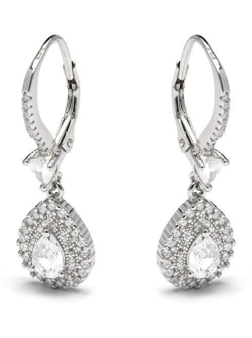 Boucles d'oreilles Luxenter en argent 925 avec zircon brillant plaqué rhodium - Shiyi - Kiabi