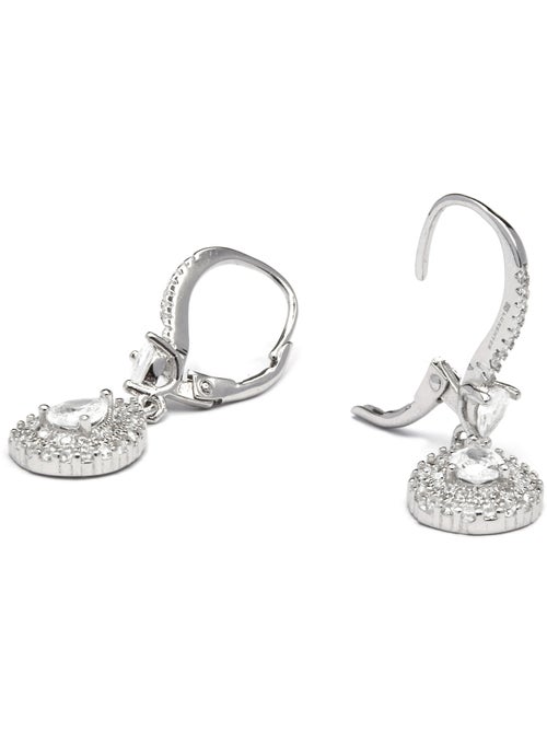 Boucles d'oreilles Luxenter en argent 925 avec zircon brillant plaqué rhodium - Shiyi - Kiabi