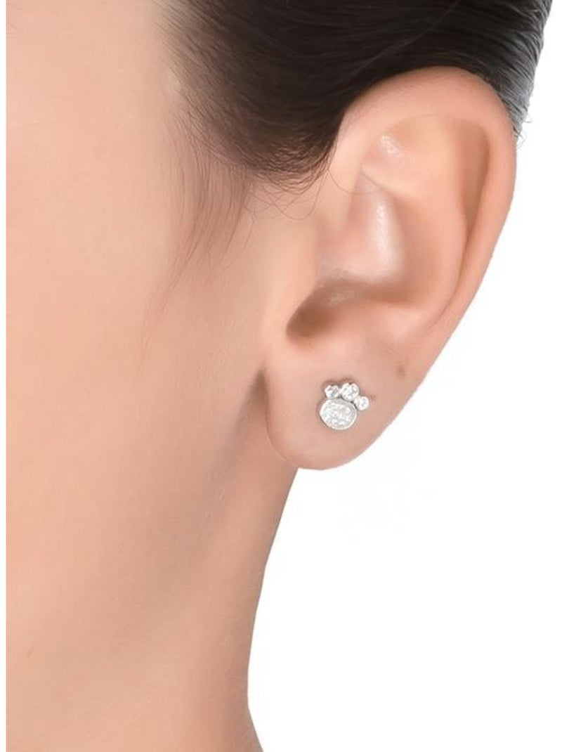 Boucles d'oreilles Luxenter en argent 925 avec zircon brillant rhodié - Loyauté Argent - Kiabi