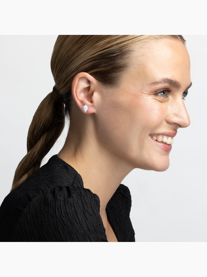 Boucles d'oreilles Luxenter en argent 925 avec zircon brillant rhodié - Thurmi Argent - Kiabi