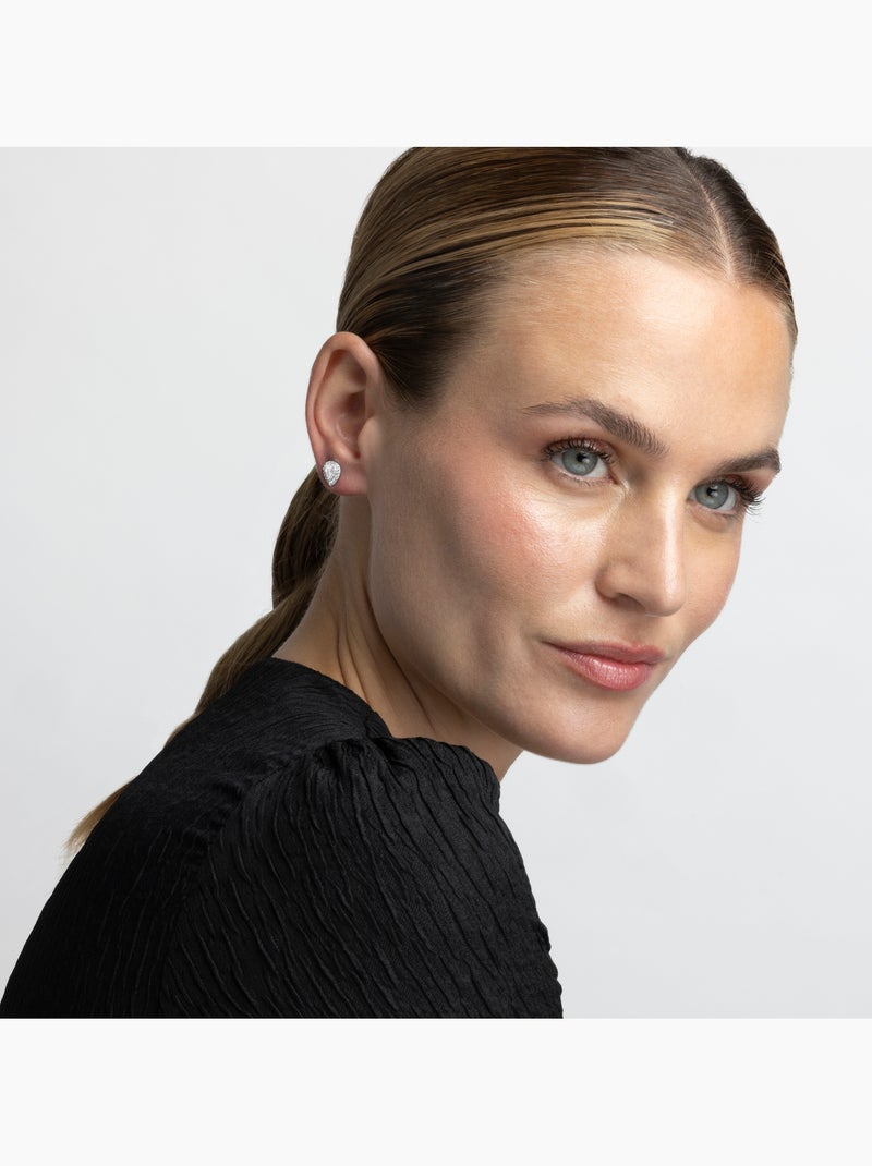 Boucles d'oreilles Luxenter en argent 925 avec zircon brillant rhodié - Thurmi Blanc - Kiabi