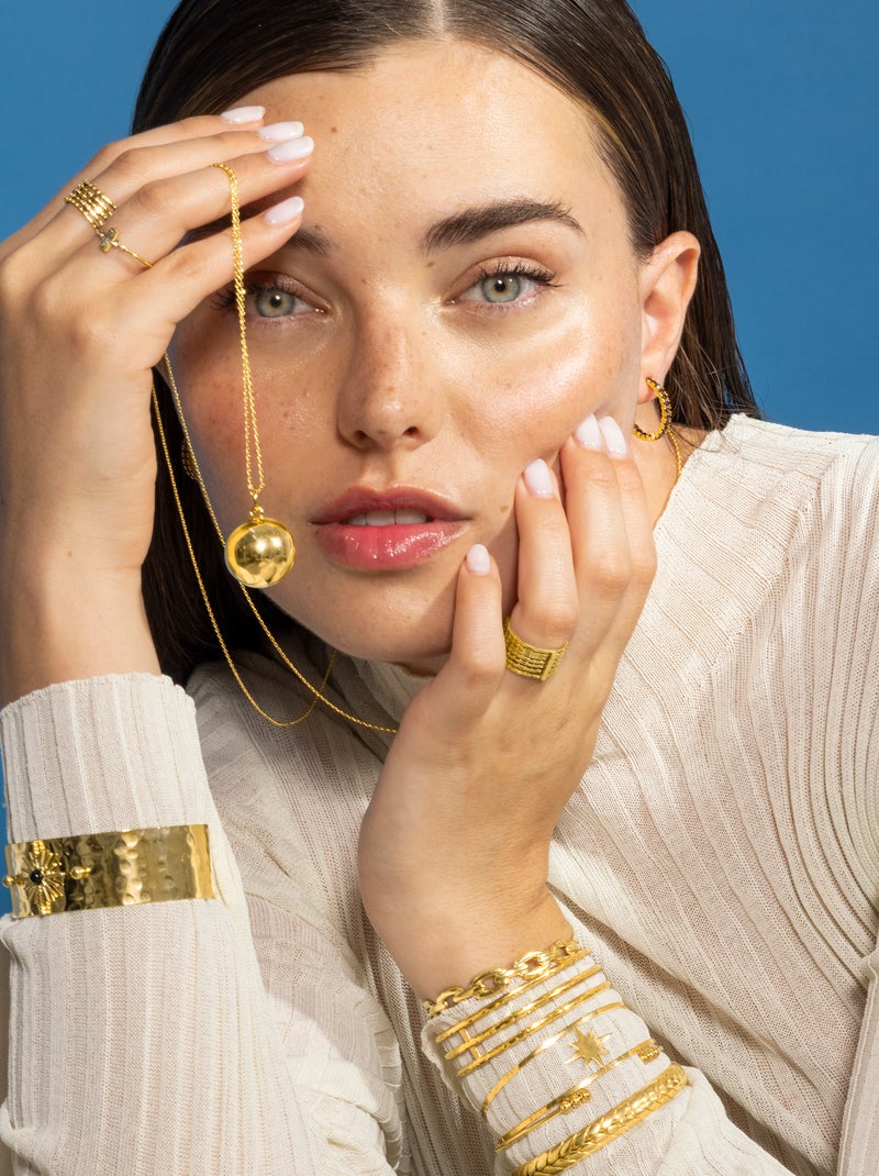 Boucles d'oreilles Luxenter en argent 925 avec zircon brun et finition et plaqué or 18k - Iotha Marron - Kiabi