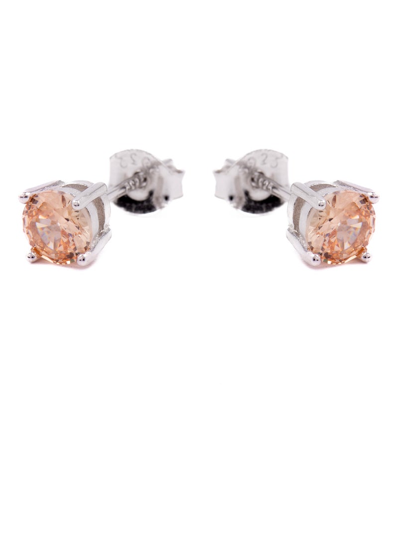 Boucles d'oreilles Luxenter en argent 925 avec zircon champagne rhodié - Iona Doré - Kiabi