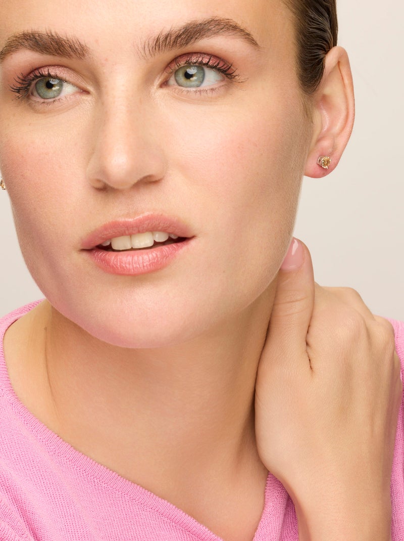 Boucles d'oreilles Luxenter en argent 925 avec zircon champagne rhodié - Iona Doré - Kiabi