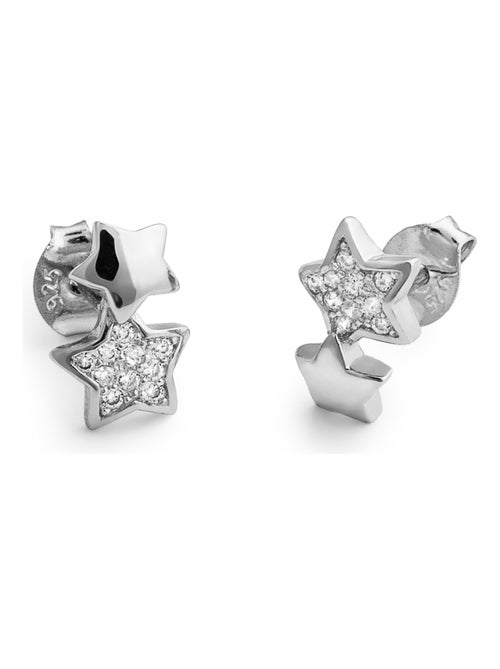 Boucles d'oreilles Luxenter en argent 925 avec zircon cubique brillant plaqué rhodium - Lili - Kiabi