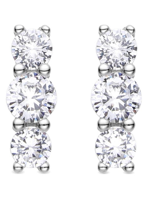 Boucles d'oreilles Luxenter en argent 925 avec zircon plaqué rhodium - Osja - Kiabi