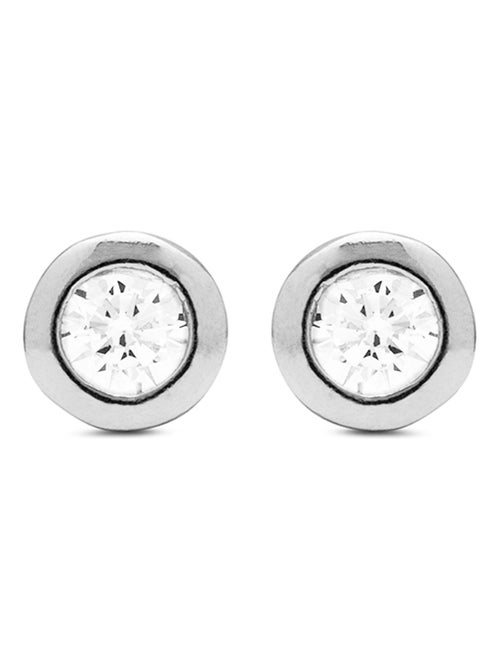 Boucles d'oreilles Luxenter en argent 925 avec zircon rhodié - Zaja - Kiabi