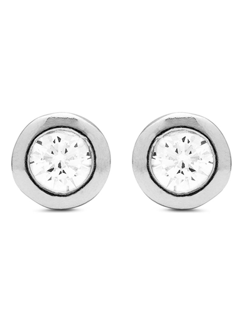 Boucles d'oreilles Luxenter en argent 925 avec zircon rhodié - Zaja Argent - Kiabi