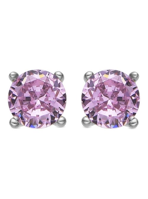 Boucles d'oreilles Luxenter en argent 925 avec zircon rose rhodié - Iona - Kiabi