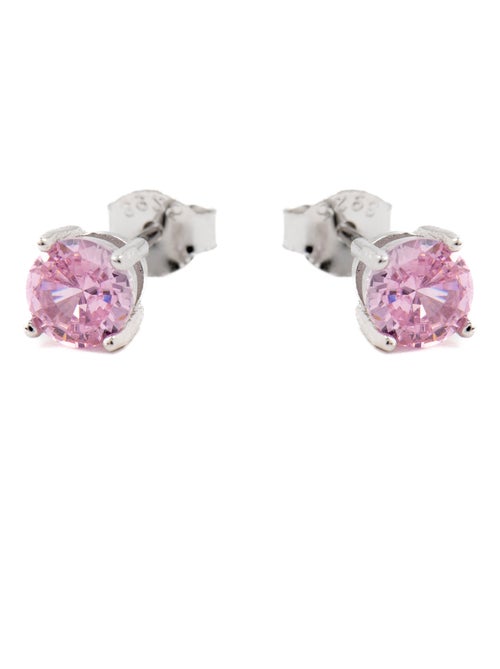 Boucles d'oreilles Luxenter en argent 925 avec zircon rose rhodié - Iona - Kiabi