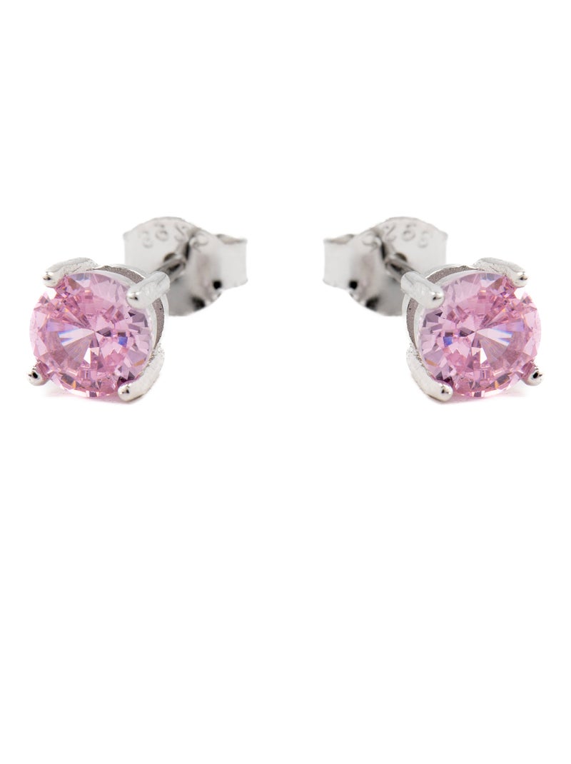 Boucles d'oreilles Luxenter en argent 925 avec zircon rose rhodié - Iona Rose - Kiabi