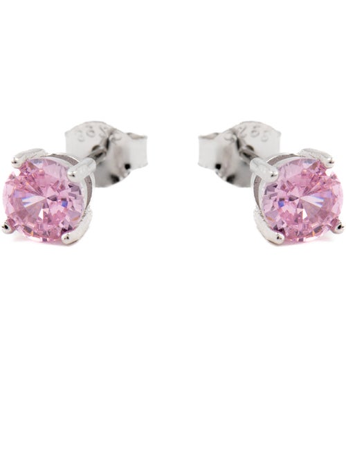 Boucles d'oreilles Luxenter en argent 925 avec zircon rose rhodié - Iona - Kiabi