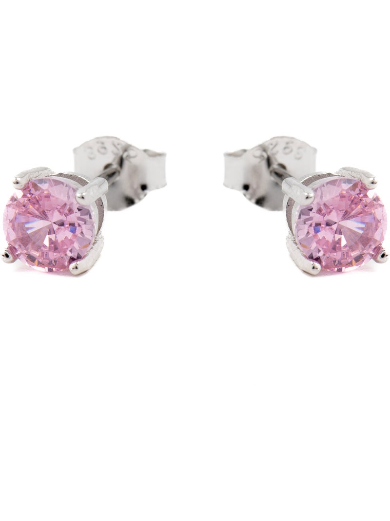 Boucles d'oreilles Luxenter en argent 925 avec zircon rose rhodié - Iona Rose - Kiabi