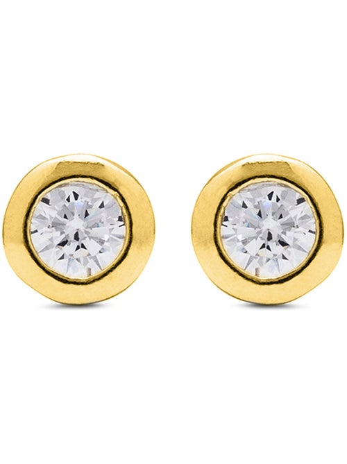 Boucles d'oreilles Luxenter en argent 925 avec zirconium brillant et finition or 18k - Zaja - Kiabi