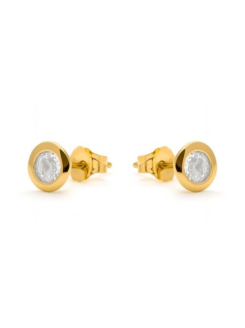 Boucles d'oreilles Luxenter en argent 925 avec zirconium brillant et finition or 18k - Zaja - Kiabi