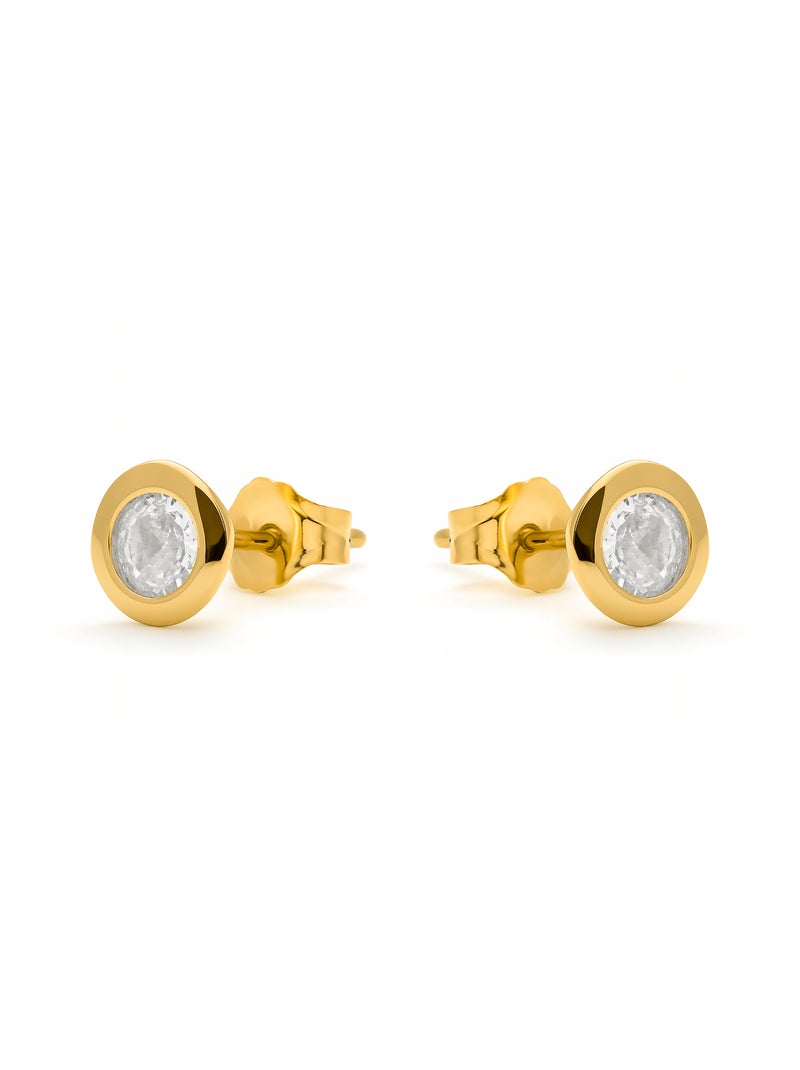 Boucles d'oreilles Luxenter en argent 925 avec zirconium brillant et finition or 18k - Zaja Argent - Kiabi
