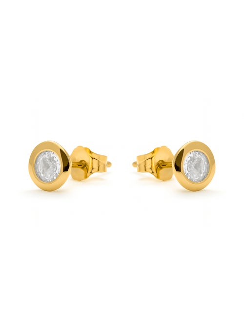 Boucles d'oreilles Luxenter en argent 925 avec zirconium brillant et finition or 18k - Zaja - Kiabi Boucles d'oreilles Luxenter en argent 925 avec zirconium brillant et finition or 18k - Zaja - Kiabi