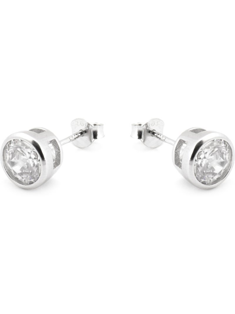 Boucles d'oreilles Luxenter en argent 925 avec zirconium brillant plaqué rhodium - Basili Argent - Kiabi