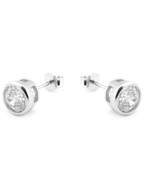 Boucles d'oreilles Luxenter en argent 925 avec zirconium brillant plaqué rhodium - Basili - Kiabi