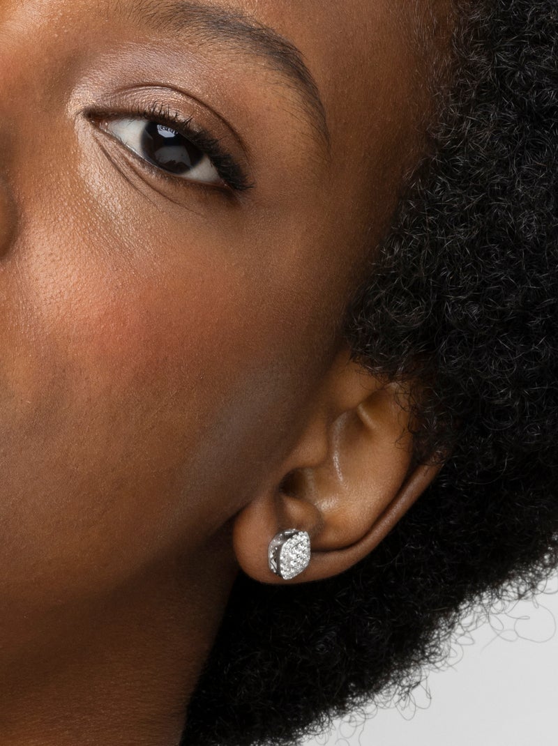 Boucles d'oreilles Luxenter en Argent 925 avec Zirconium plaqué Rhodium - Ronka Blanc - Kiabi