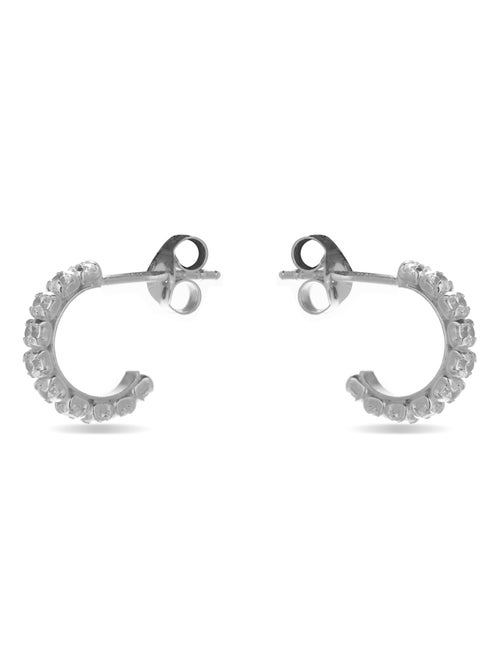 Boucles d'oreilles Luxenter en argent 925 avec zircons brillants plaqués rhodium - Essential - Kiabi