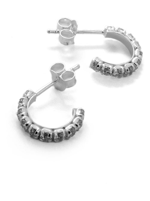 Boucles d'oreilles Luxenter en argent 925 avec zircons brillants plaqués rhodium - Essential - Kiabi