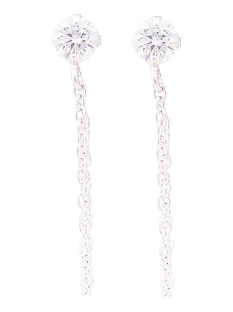 Boucles d'oreilles Luxenter en argent 925 avec zircons brillants plaqués rhodium - Essential Argent - Kiabi