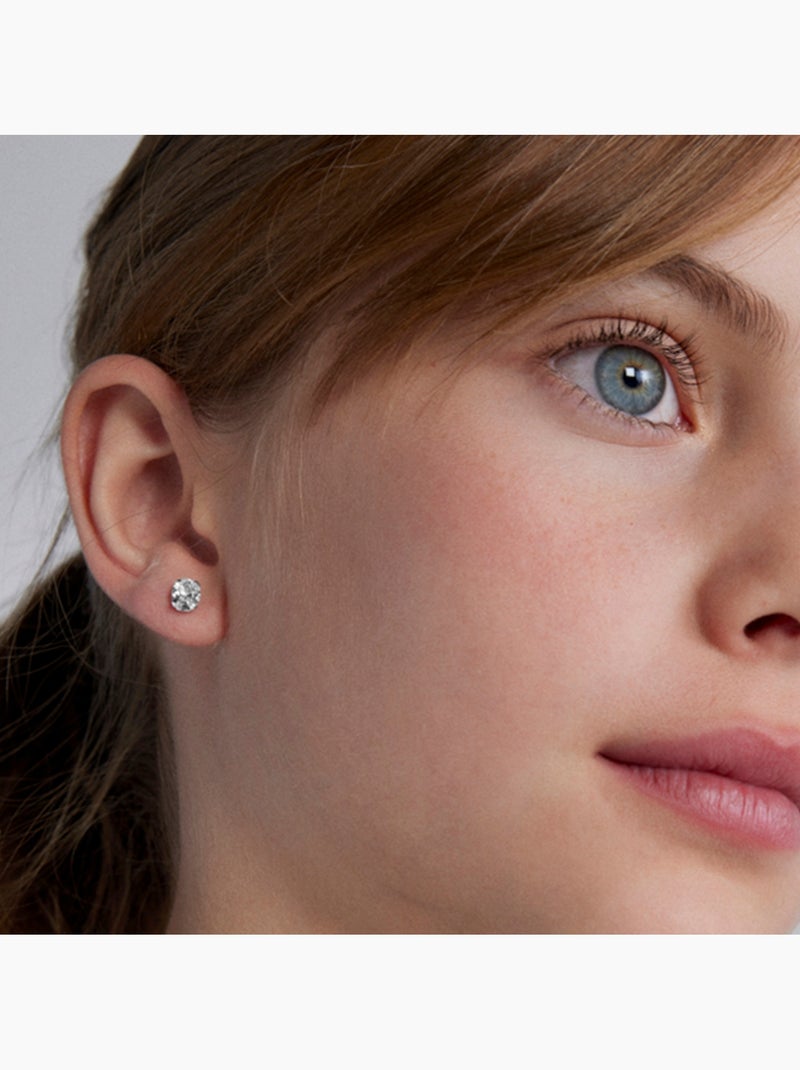 Boucles d'oreilles Luxenter en argent 925 avec zircons brillants plaqués rhodium - Essential Argent - Kiabi