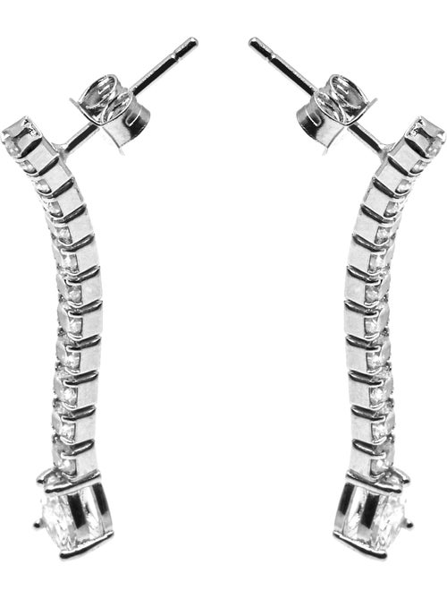Boucles d'oreilles Luxenter en argent 925 avec zircons brillants plaqués rhodium - Guoi - Kiabi