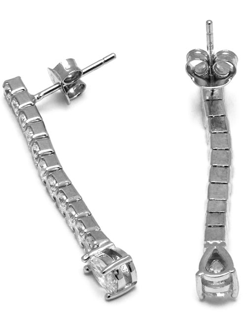 Boucles d'oreilles Luxenter en argent 925 avec zircons brillants plaqués rhodium - Guoi - Kiabi