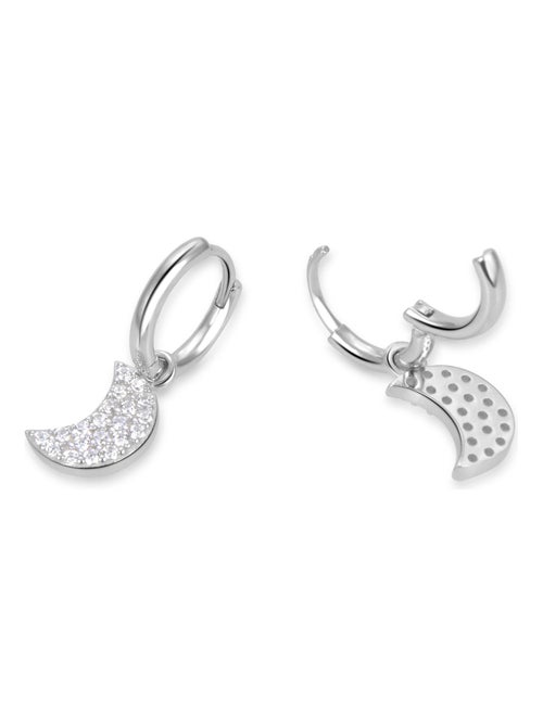 Boucles d'oreilles Luxenter en argent 925 avec zircons brillants plaqués rhodium - Lisvau - Kiabi