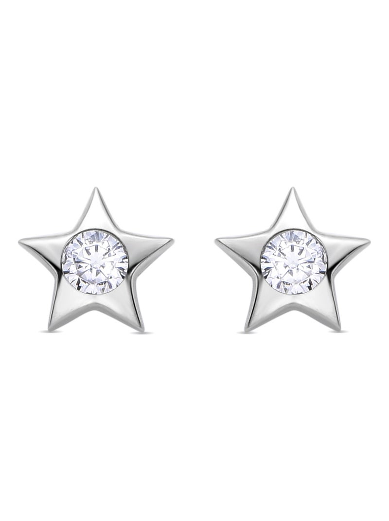 Boucles d'oreilles Luxenter en argent 925 avec zircons brillants plaqués rhodium - Ryshe Argent - Kiabi