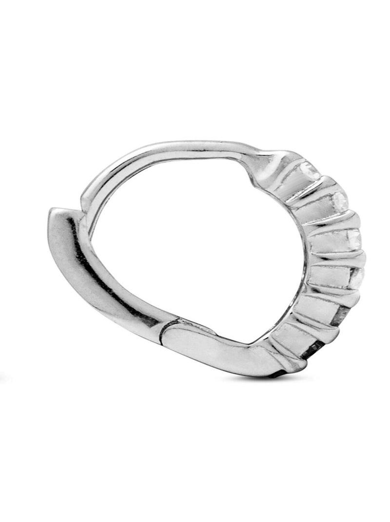 Boucles d'oreilles Luxenter en argent 925 avec zircons brillants plaqués rhodium - Wabe Argent - Kiabi