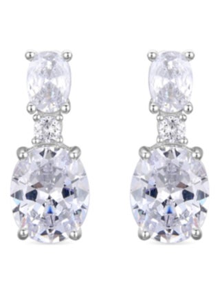 Boucles d'oreilles Luxenter en argent 925 avec zircons brillants plaqués rhodium
