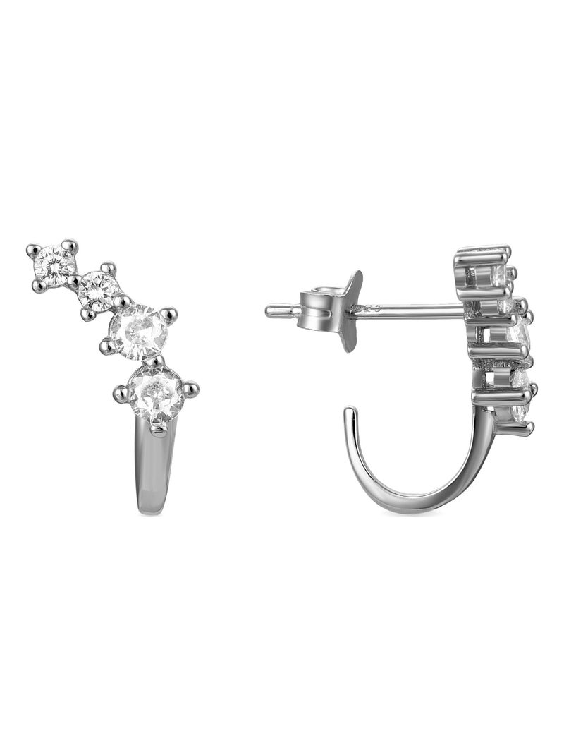 Boucles d'oreilles Luxenter en argent 925 avec zircons brillants plaqués rhodium Argent - Kiabi
