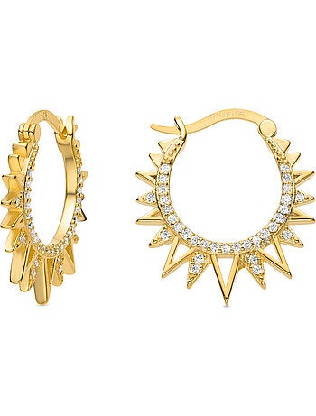Boucles d'oreilles Luxenter en argent 925 avec zircons rhodiés - Dunwen