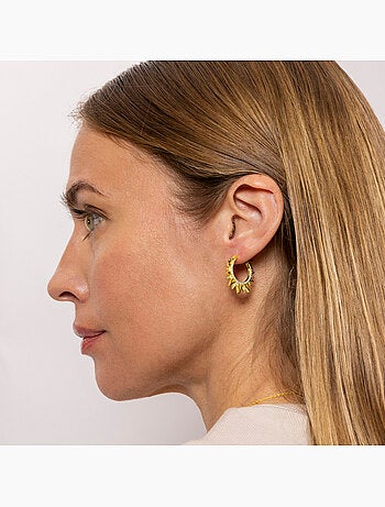Boucles d'oreilles Luxenter en argent 925 avec zircons rhodiés - Dunwen