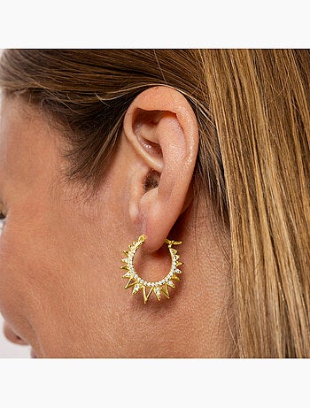Boucles d'oreilles Luxenter en argent 925 avec zircons rhodiés - Dunwen