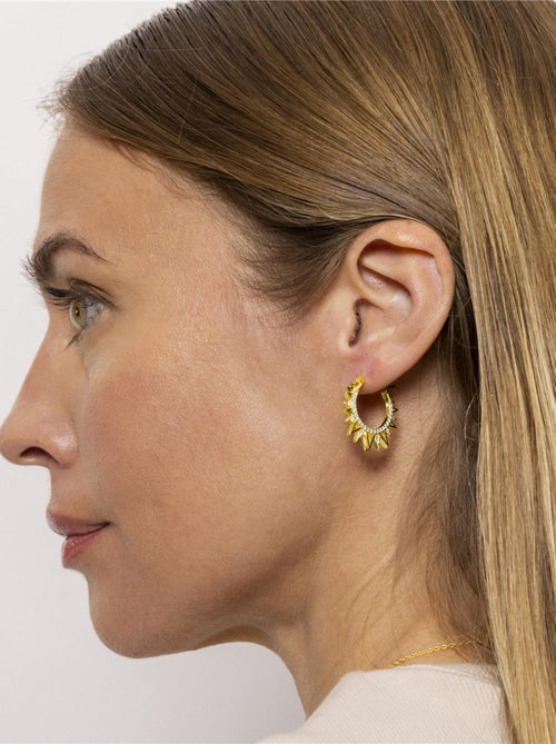 Boucles d'oreilles Luxenter en argent 925 avec zircons rhodiés - Dunwen - Kiabi