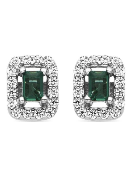 Boucles d'oreilles Luxenter en argent 925 et aigue-marine CZ plaquées rhodium - Sesh - Kiabi