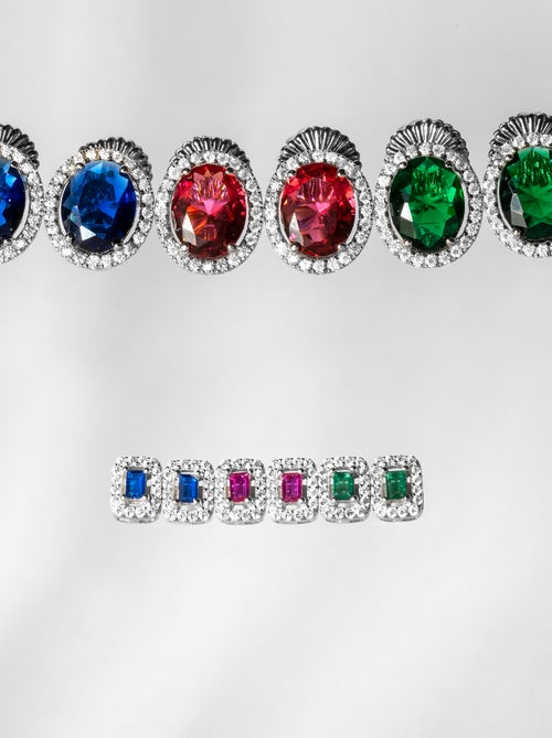 Boucles d'oreilles Luxenter en argent 925 et aigue-marine CZ plaquées rhodium - Sesh - Kiabi