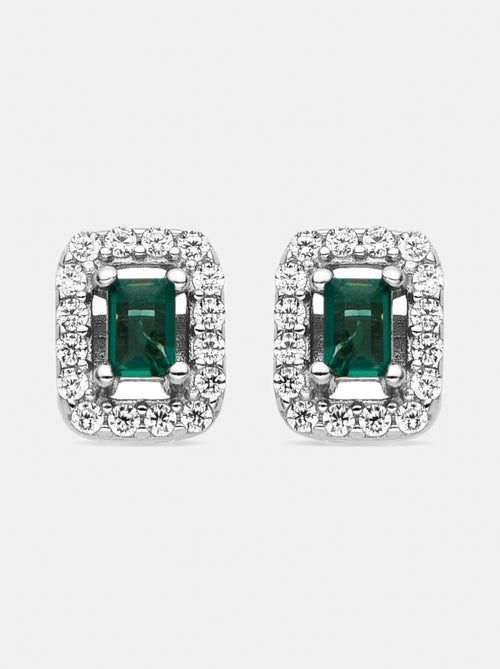 Boucles d'oreilles Luxenter en argent 925 et aigue-marine CZ plaquées rhodium - Sesh - Kiabi