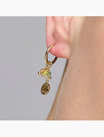 Boucles d'oreilles Luxenter en argent 925 et cristal multicolore, finition or jaune 18 k - Balal