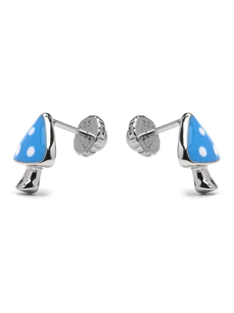 Boucles d'oreilles Luxenter en argent 925 et laque bleue finition rhodium - Imoth Bleu - Kiabi