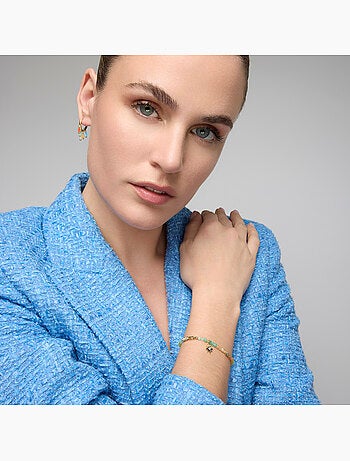 Boucles d'oreilles Luxenter en argent 925 et laqué multicolore, finition or jaune 18 k - Kelao