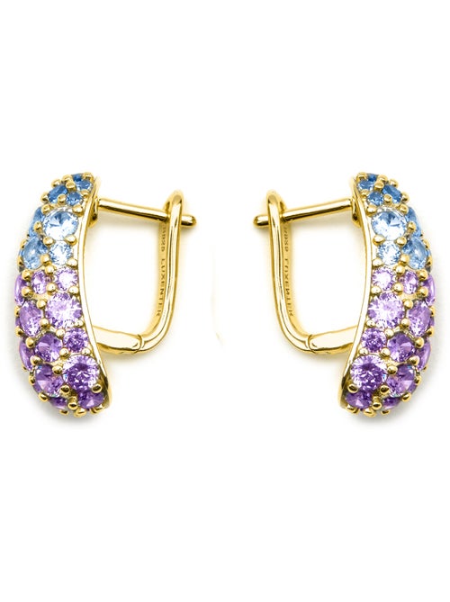 Boucles d'oreilles Luxenter en argent 925 et or 18k avec zircons multicolores - Abxi - Kiabi