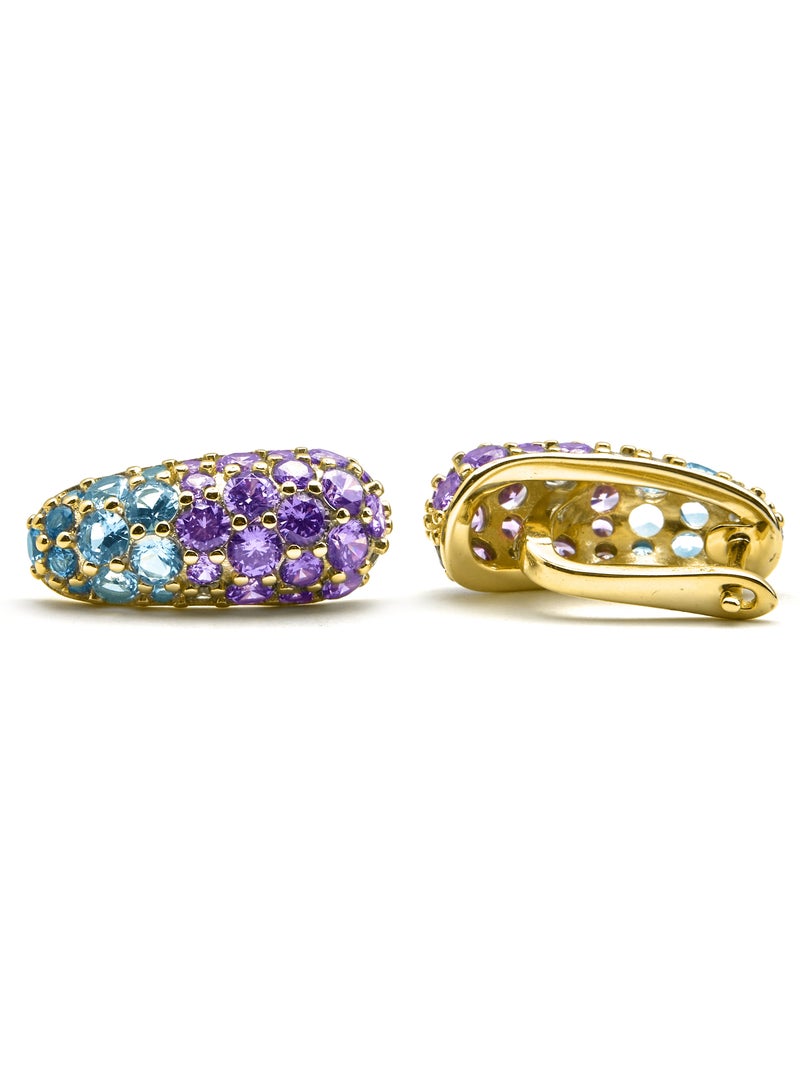 Boucles d'oreilles Luxenter en argent 925 et or 18k avec zircons multicolores - Abxi Multicolore - Kiabi
