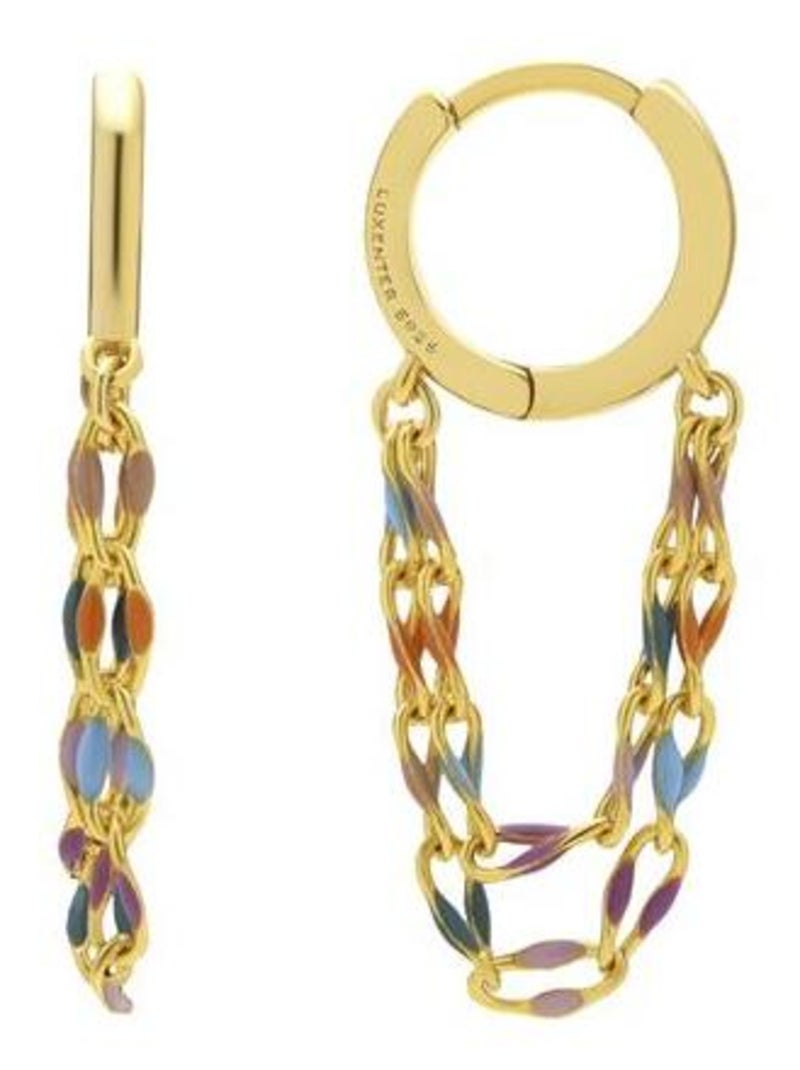 Boucles d'oreilles Luxenter en argent 925 et or 18k laqué multicolore - Noida Multicolore - Kiabi