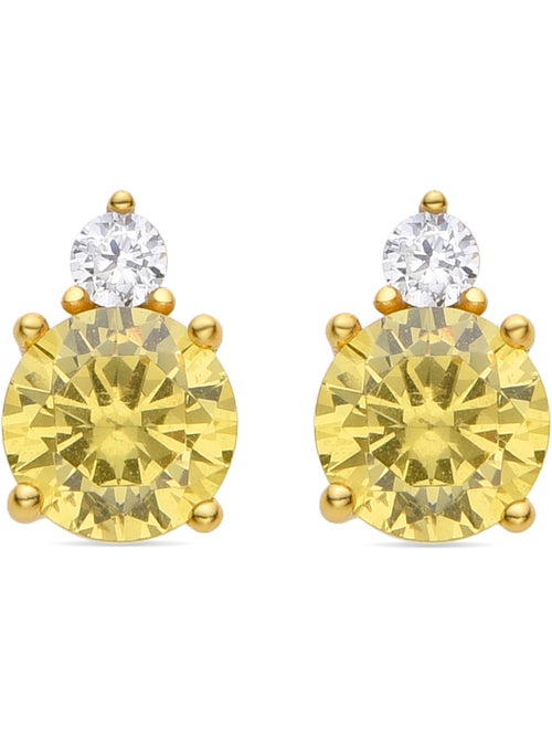 Boucles d'oreilles Luxenter en argent 925 et Padparadscha finies et plaqué or 18k - Akma - Kiabi